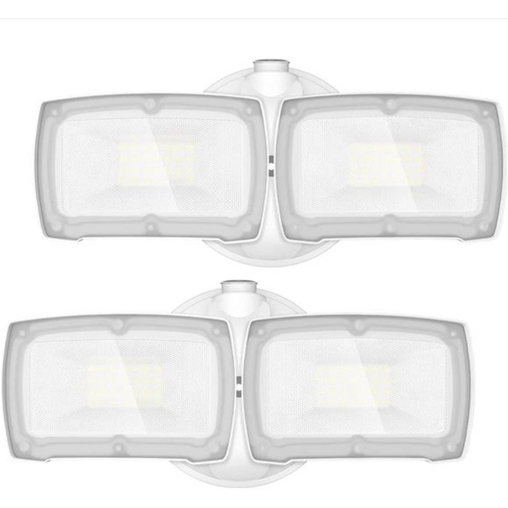 2 Pack LED Security Light Outdoor Flood Light Fixture with 2 Adjustable Head
